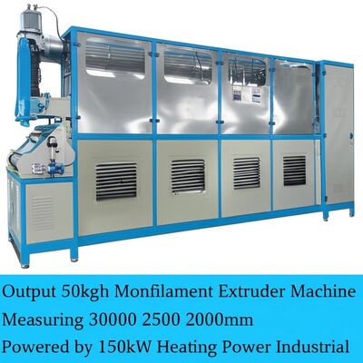 Beli Output 50kgh Monofilament Extruder Machine Berukuran 30000 2500 2000mm dan Didorong oleh 150kw Daya Pemanasan untuk Industri online manufacture